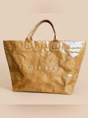 ✨ Minimalist Glossy Tote Bag | Neutral Aesthetic Carryall ✨